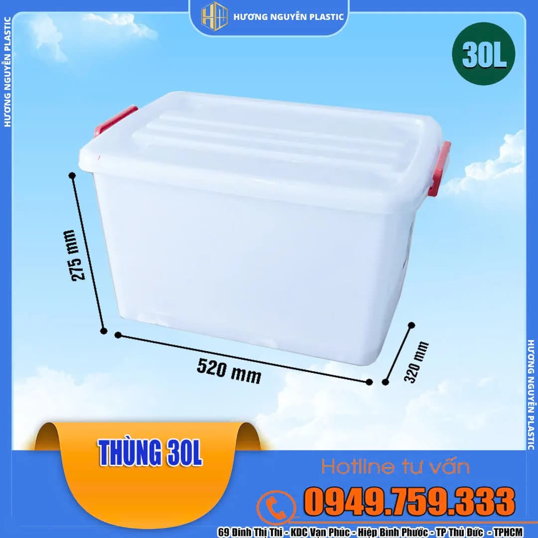 Thùng Nhựa Trong Có Nắp-2