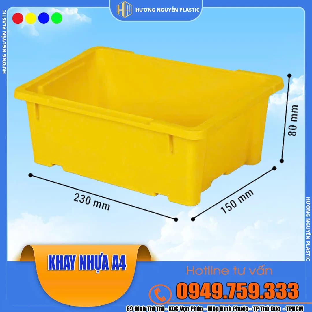 Khay Nhựa Đựng Linh Kiện Có Chân - Khay A4-2