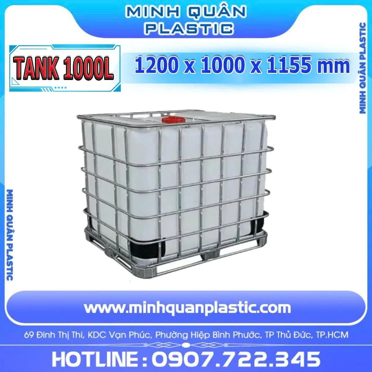 Tank Nhựa IBC 1000L Khung Thép-2