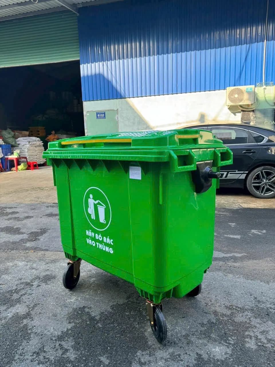 Thùng Rác Nhựa 660 Lít 4 Bánh Xe