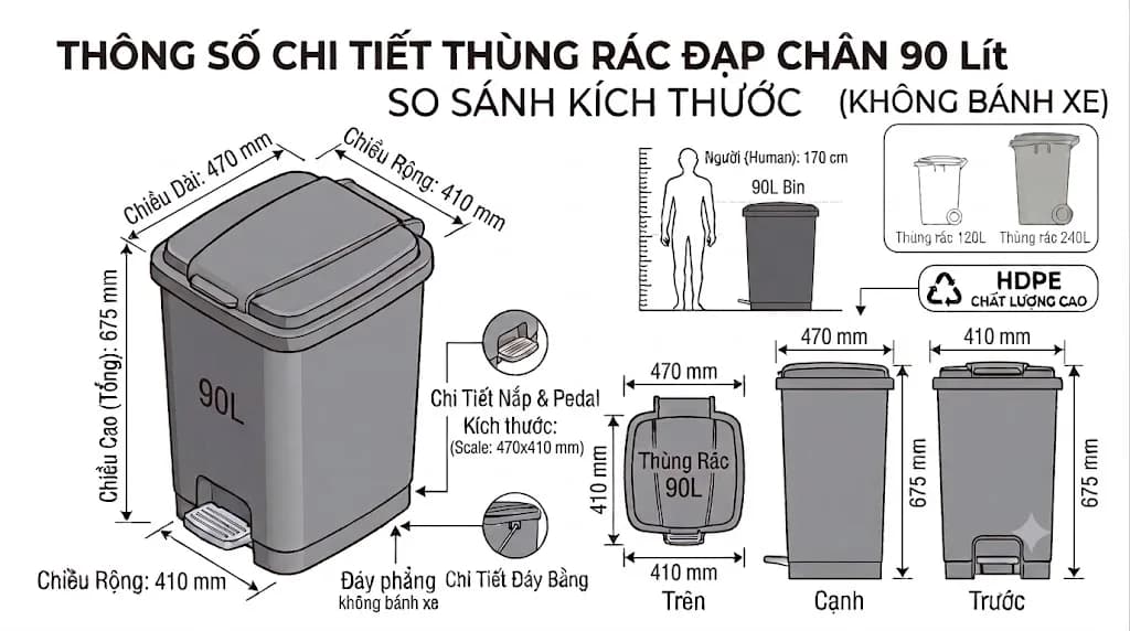 90-Liter Foot Pedal Waste Bin-2