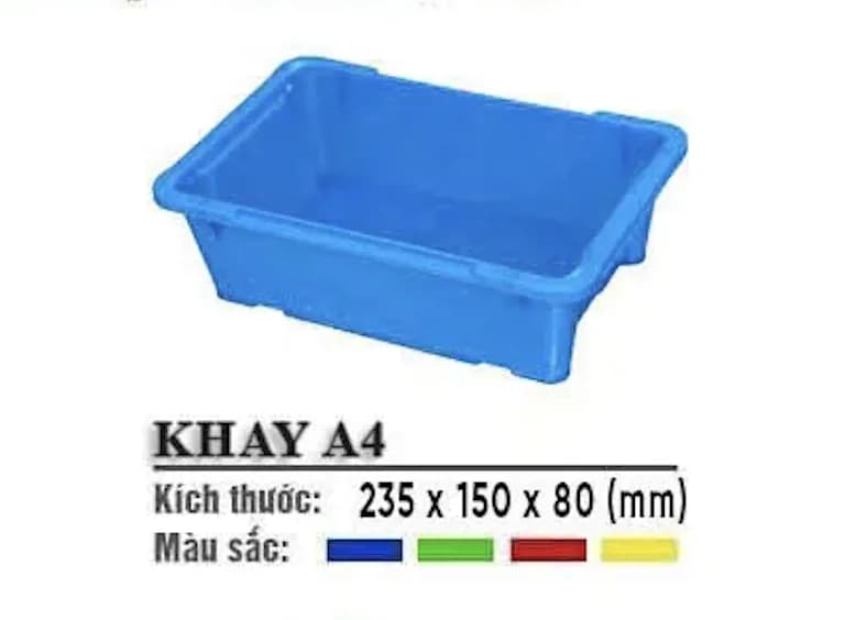 Khay Nhựa Đựng Linh Kiện Có Chân Cài, Xếp Chồng – Nhiều Kích Thước - Khay A4