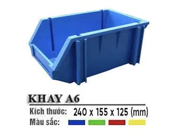 Khay Nhựa Đựng Linh Kiện Có Chân Cài, Xếp Chồng – Nhiều Kích Thước - Khay A6