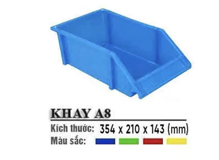 Khay Nhựa Đựng Linh Kiện Có Chân Cài, Xếp Chồng – Nhiều Kích Thước - Khay A8