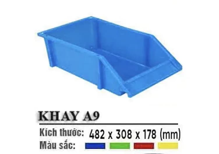 Khay Nhựa Đựng Linh Kiện Có Chân Cài, Xếp Chồng – Nhiều Kích Thước - Khay A9