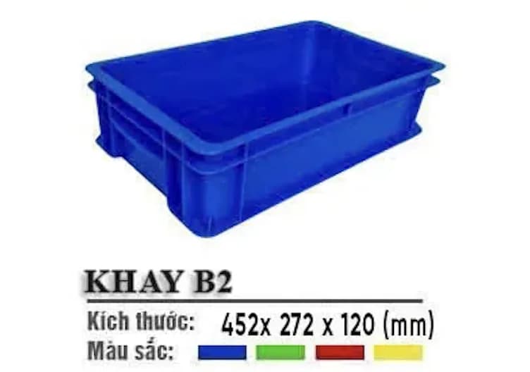 Khay Nhựa Đựng Linh Kiện Có Chân Cài, Xếp Chồng – Nhiều Kích Thước - Khay B2